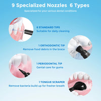 Portable Dental Water Flosser – 350ml Tank, 5 Modes, USB Rechargeable Oral Irrigator with 4 Replacement Tips (Black)