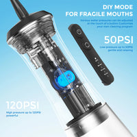 Portable Dental Water Flosser – 350ml Tank, 5 Modes, USB Rechargeable Oral Irrigator with 4 Replacement Tips (Black)