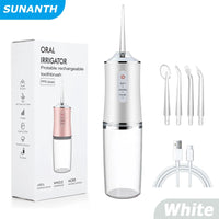 USB Portable Oral Irrigator Water Flosser Dental Water Jet Tools Pick Cleaning Teeth 200ML 4 Nozzles Mouth Oral Cleaning Agents