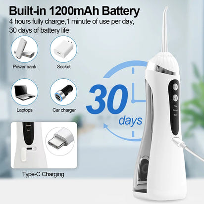 Teeth Water Flosser Electric Oral Irrigator Portable Home Dental Cleaning Teeth Rechargeable Waterproof Teeth Cleaner Oral Care
