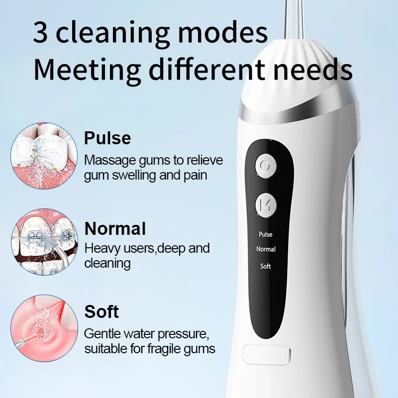 Teeth Water Flosser Electric Oral Irrigator Portable Home Dental Cleaning Teeth Rechargeable Waterproof Teeth Cleaner Oral Care